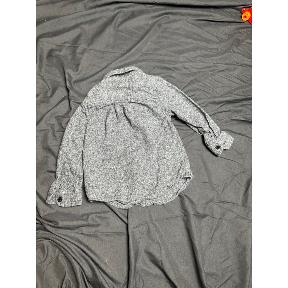 Cat & Jack Toddler Boys Gray Heather Long Sleeve Button Down Shirt Size 2T - Picture 4 of 4